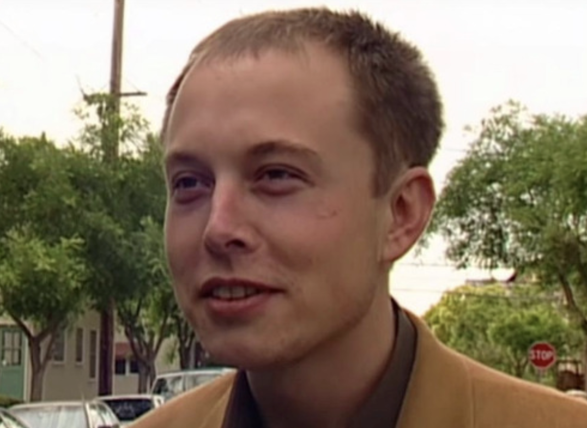 A picture of Elon Musk as a young man with his real hair