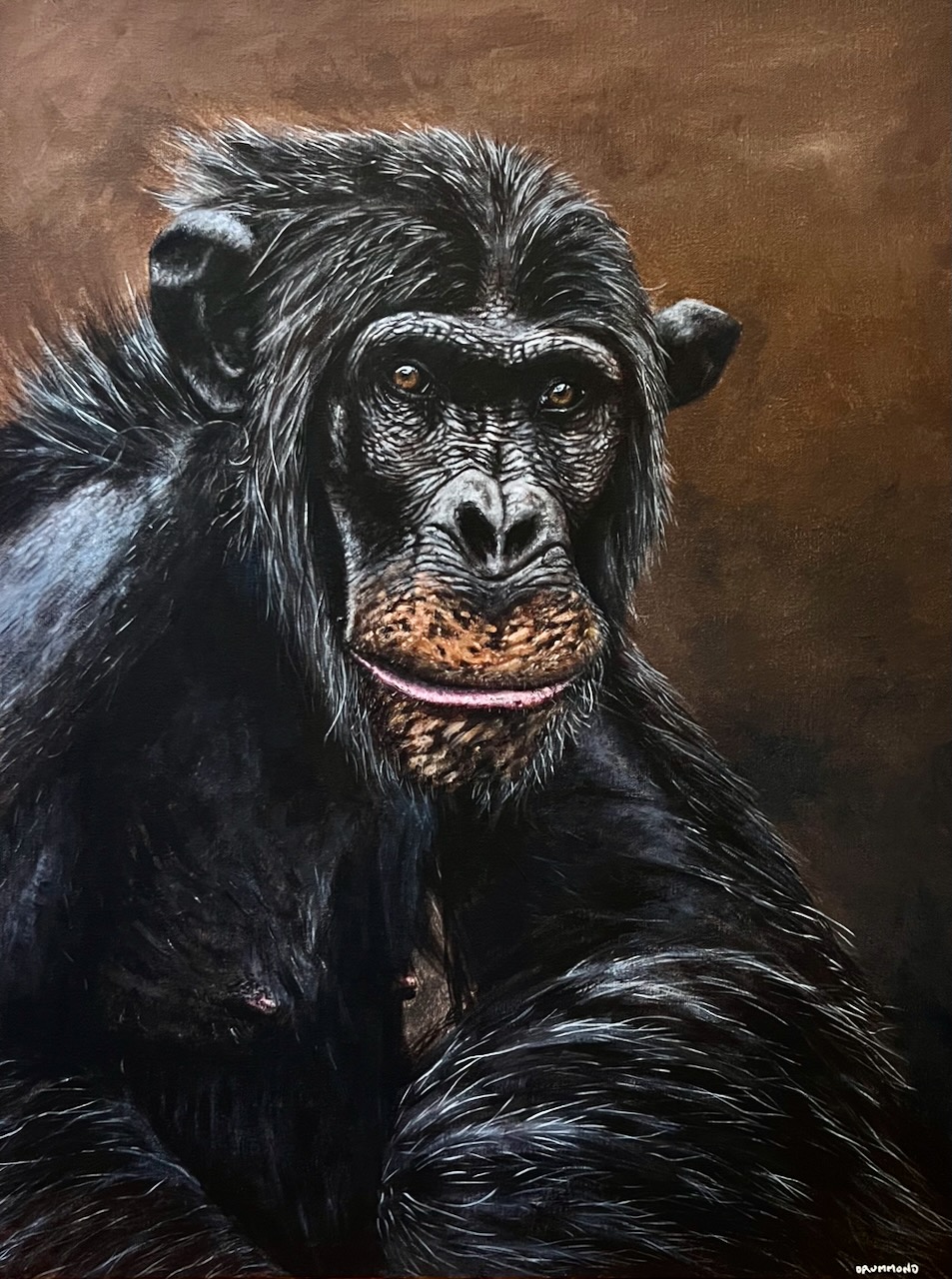 a painting of a bored ape