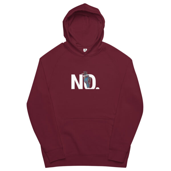 Hoodie that says "NO." Feat. Tuition (Birds in Hats) - Unisex kangaroo pocket hoodie - Image 5