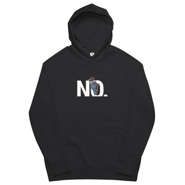 Hoodie that says "NO." Feat. Tuition (Birds in Hats) - Unisex kangaroo pocket hoodie - Image 4