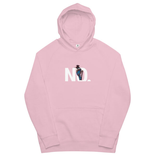 Hoodie that says "NO." Feat. Tuition (Birds in Hats) - Unisex kangaroo pocket hoodie - Image 7