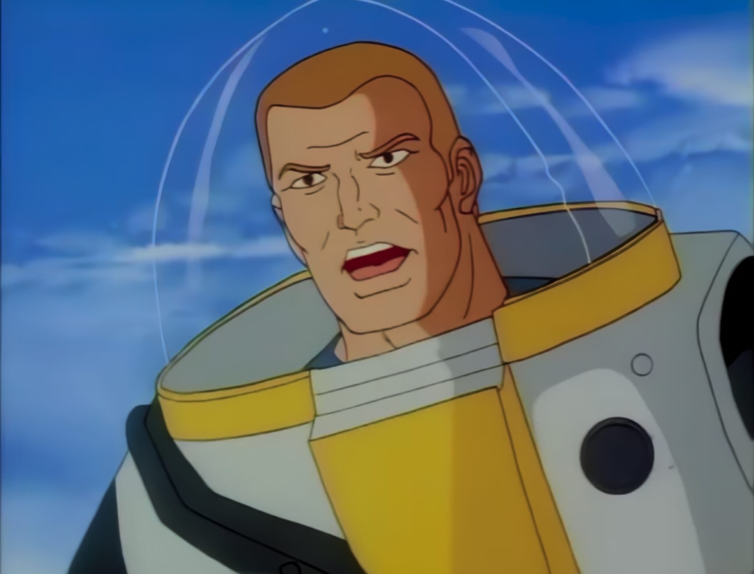 an image of a blond gentleman in a futuristic diving helmet from the GI Joe cartoon series